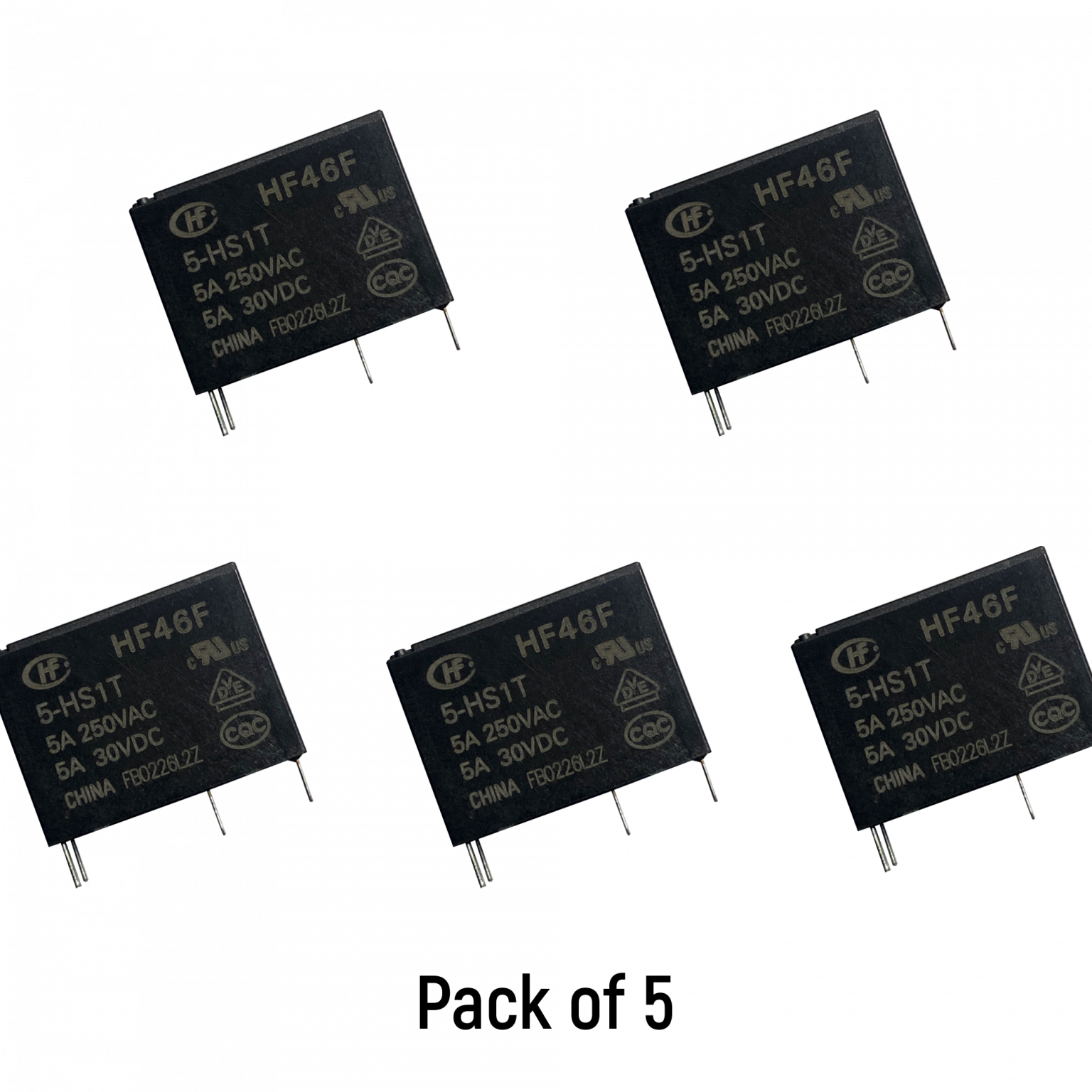 Hongfa HF46F 5A SPST 5V PCB Sealed Subminiature Intermediate Power