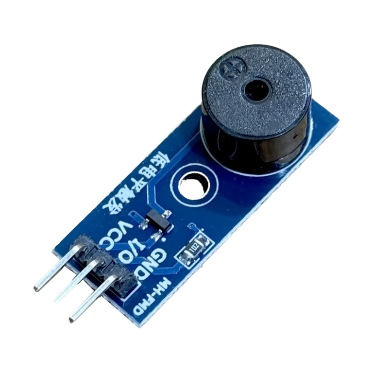 Active buzzer module front view showing 3-pin interface for Arduino India