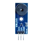 Active buzzer module connected to ESP32 breadboard wiring close-up