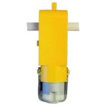 Dual shaft BO motor 100 RPM yellow straight gearbox, front view