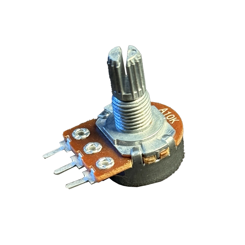 A10K potentiometer 16mm Usonic rotary pot, rear view with 3 pins